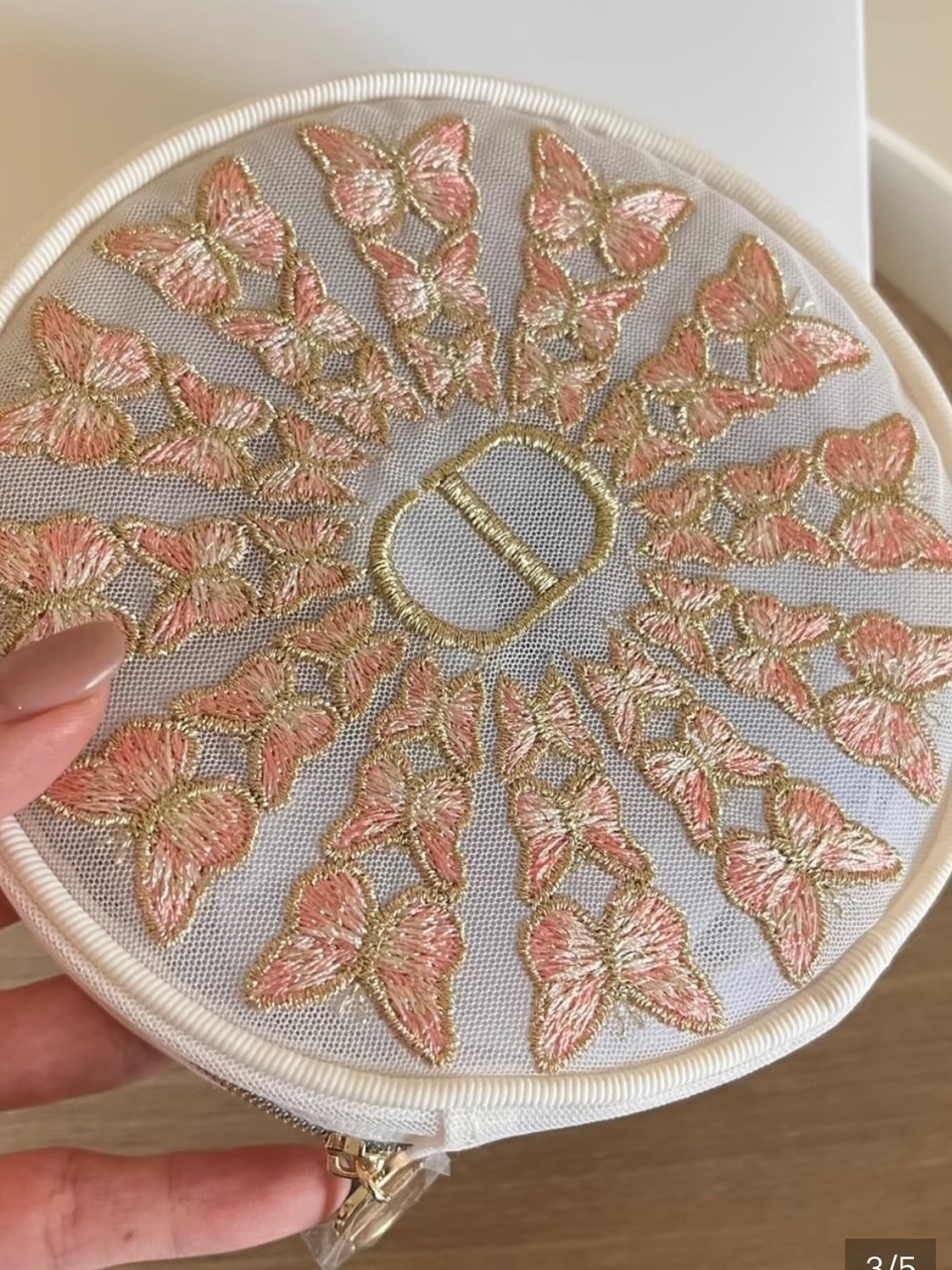 🆕🦋DIOR - Beauty Butterfly Makeup Pouch - Pink & Gold